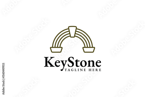 Simple and Unique Keystone Line Art logo