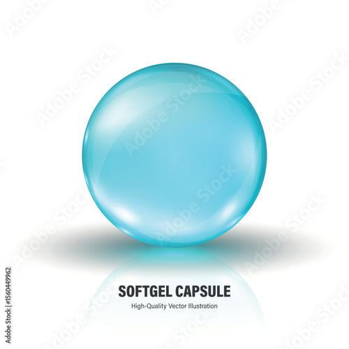 Vector 3d Realistic Blue Softgel Capsule, Isolated. Realistic Blue Gel Pill Icon. Transparent Medicine Pill, Vitamin Capsule, Supplement Icon, Medical Vector, Healthcare Illustration