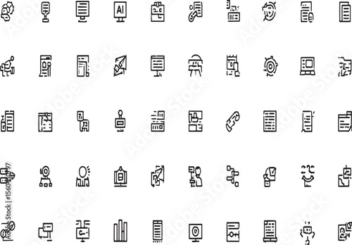 Collection of 60 Minimalist Line Icons for Web and App Design