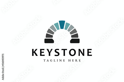Simple and Unique Keystone Line Art logo