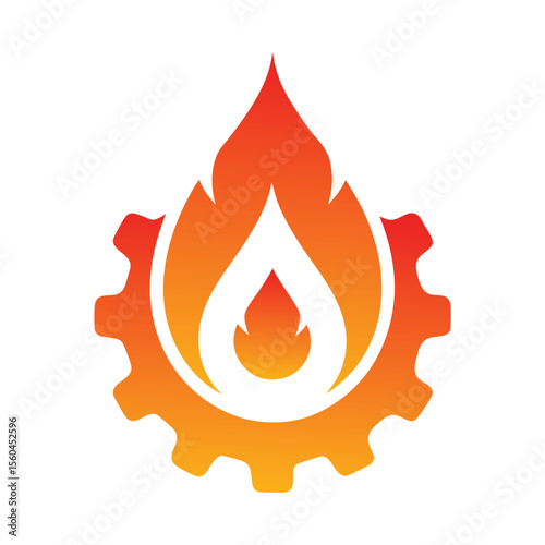 Fiery Gear Symbol fire flame