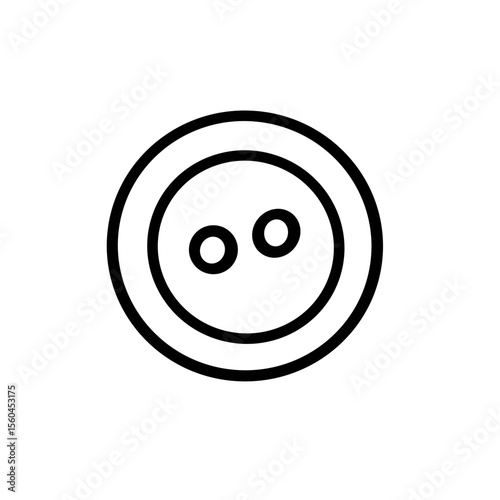 Sewing button doodle sketch vector illustration on transparent background, craft accessory