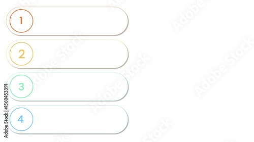 Sliding bars vector motion graphics animation with numbering for infographics and business titles and explainer videos