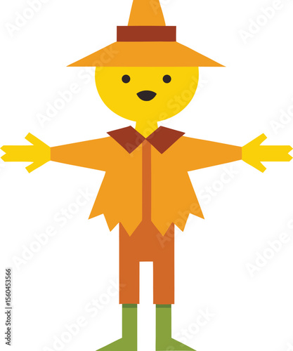Kids drawing cartoon vector illustration cartoon scarecrow icon isolated on white background | Premium Vector
