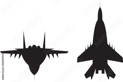 Silhouette of fighter jet