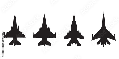 Silhouette of fighter jet
