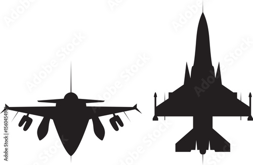 Silhouette of fighter jet