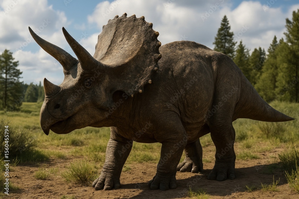 Obraz premium Majestic triceratops in nature