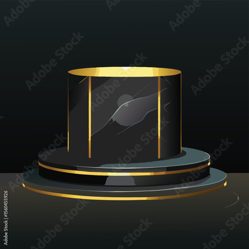 black top hat on black background