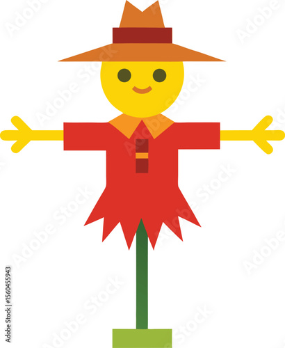 Kids drawing cartoon vector illustration cartoon scarecrow icon isolated on white background | Premium Vector
