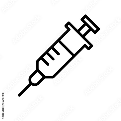 syringe line icon vector isolated on background