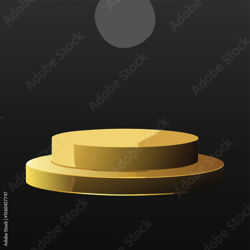 Golden Podium Elegant Stage for Award Ceremony or Product Presentation