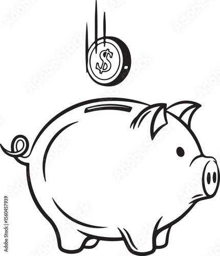 Saving Money A Piggy Bank Illustration for Financial Planning