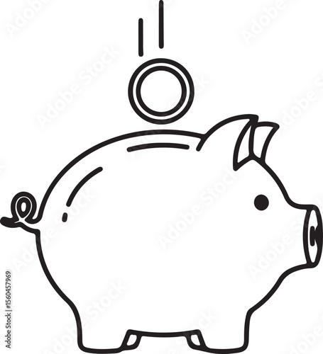 Smart Savings Piggy Bank Illustration for Financial Planning and Budgeting