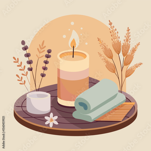 Serene Spa Scene Candlelight, Relaxation, and Tranquility