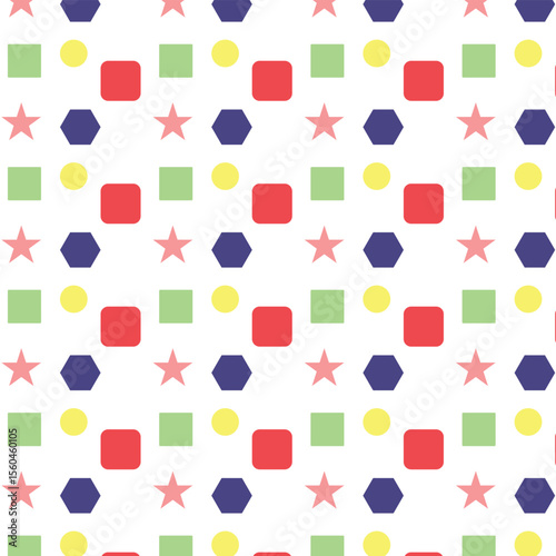 A pop art colored simple shape pattern background 