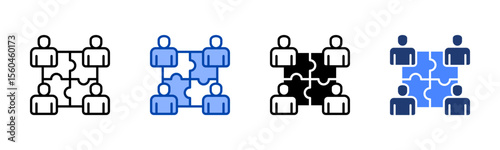 Team Building icon set multiple style collection