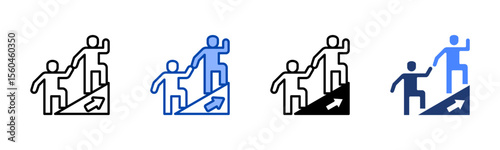 Leadership icon set multiple style collection