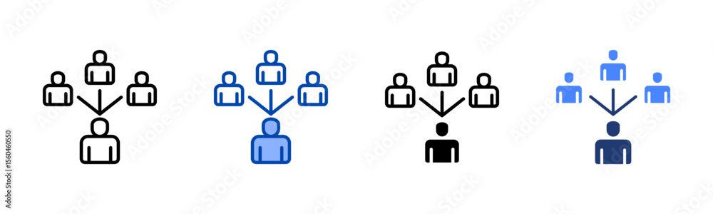 Obraz premium Delegation icon set multiple style collection