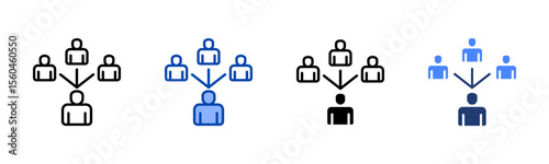 Delegation icon set multiple style collection