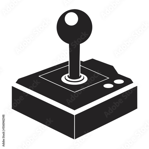 Retro Gaming Joystick Classic Arcade Controller Icon,  Nostalgia Vector Graphic