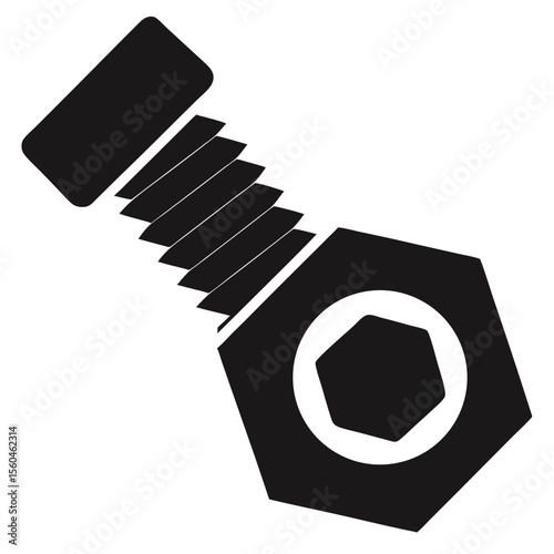 Hex Nut and Bolt A Simple Vector Illustration of Fasteners