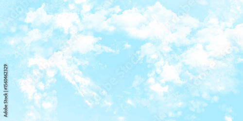 Blue sky with white cloud. Blue background. The summer sky is colorful clearing day and beautiful nature in the morning. for backdrop