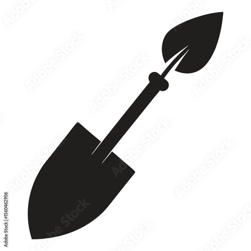 Gardening Trowel Icon Black Silhouette of a Gardening Tool for Planting and Digging