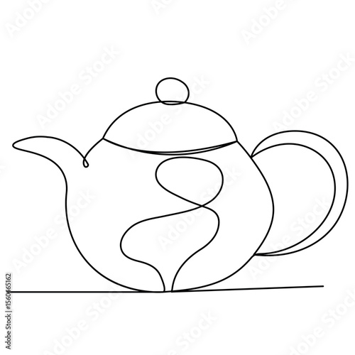 Coffee pot icon   continuous one line drawing of outline vector illustration