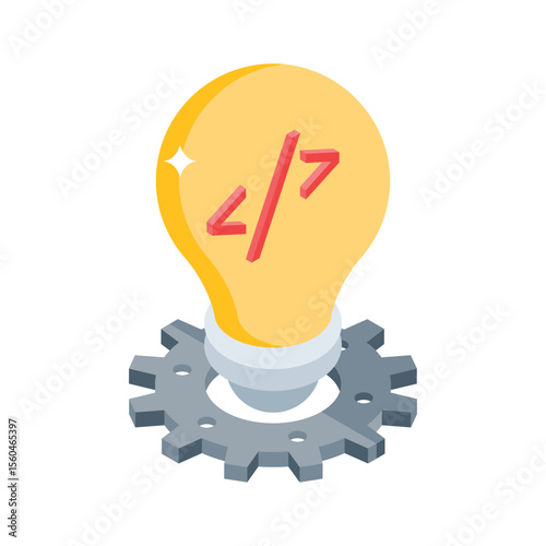 Check out this isometric icon for coding idea concept