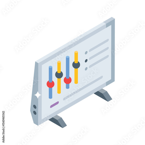 A captivating isometric icon showing interface control tool