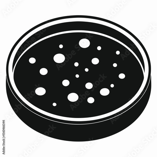 Microscopic Life in Petri Dish Isometric Illustration of Bacteria or Cells Culture in Laboratory