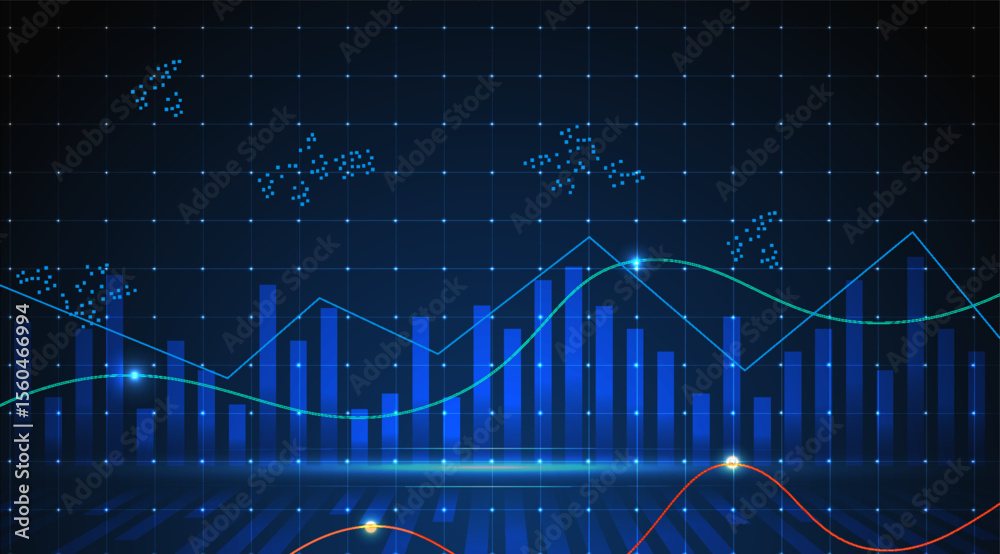 Naklejka premium Modern Business Analytics Chart with Global Data Visualization