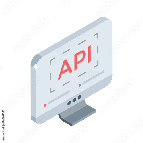 A customizable isometric icon of api integration