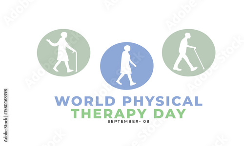 World Physical Therapy Day, exercise Concept Design Background.