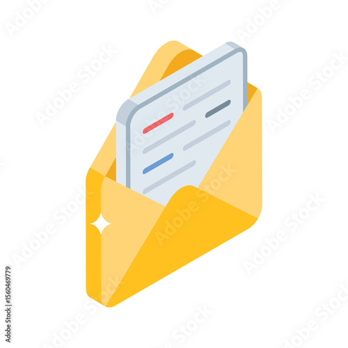 Get a glimpse of this isometric icon of email inbox