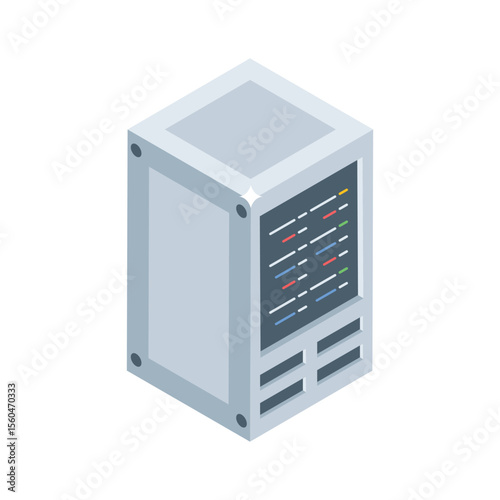 Grab this isometric icon of modern datacenter structure