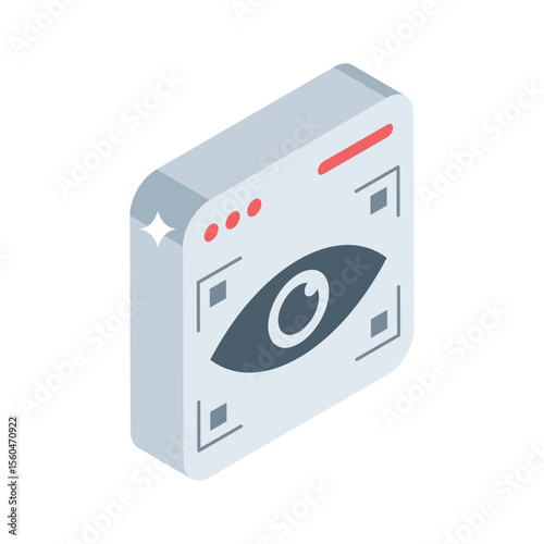 Check out this isometric icon of detailed eye scan