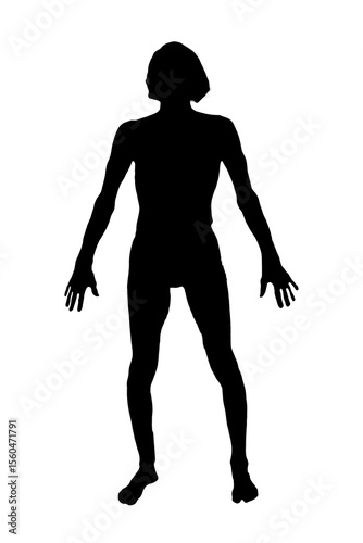 Black silhouette of a man on a light background.