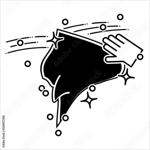 Cleaning Surface With Handheld Cloth Icon M_2208001