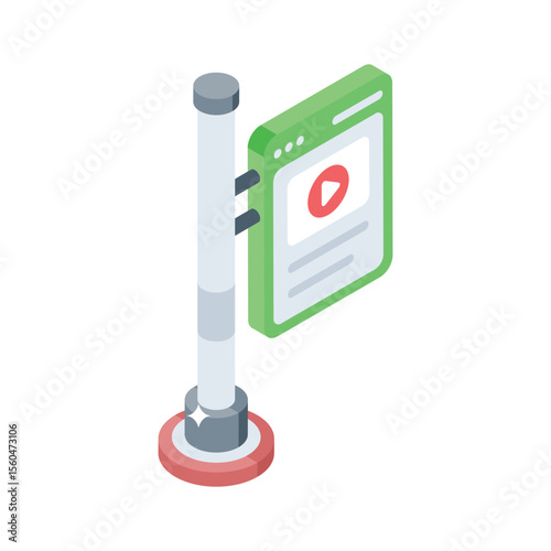 Premium isometric icon of panel ad system