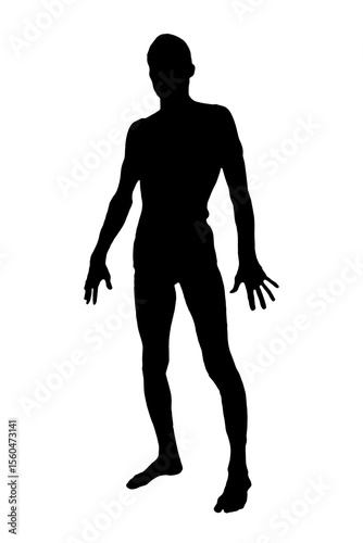 Black silhouette of a man on a light background.