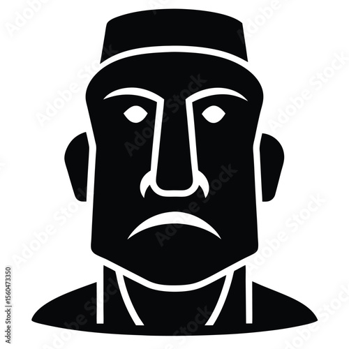 Mysterious Stone Figure Icon of Polynesian Island Culture and Ancient History