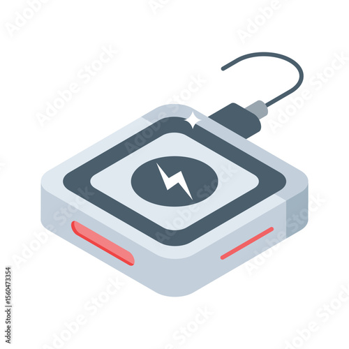 Check out this isometric icon of fast charging pad