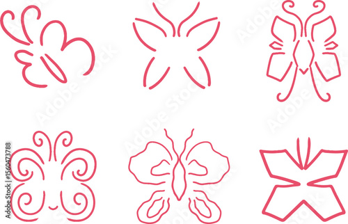 abstract icon of butterflies, beauty element 