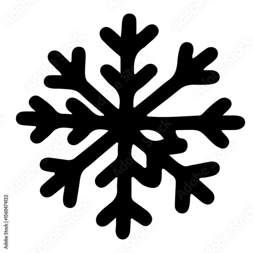 Black snowflake, winter design element, vector illustration