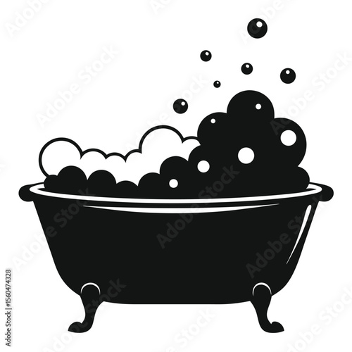 Relaxing Bubble Bath  A Calming Illustration of a Soaking Tub Filled with Luxurious Foam