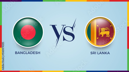 Bangladesh vs Sri lanka broadcast template for asia cup sports. vector illustration