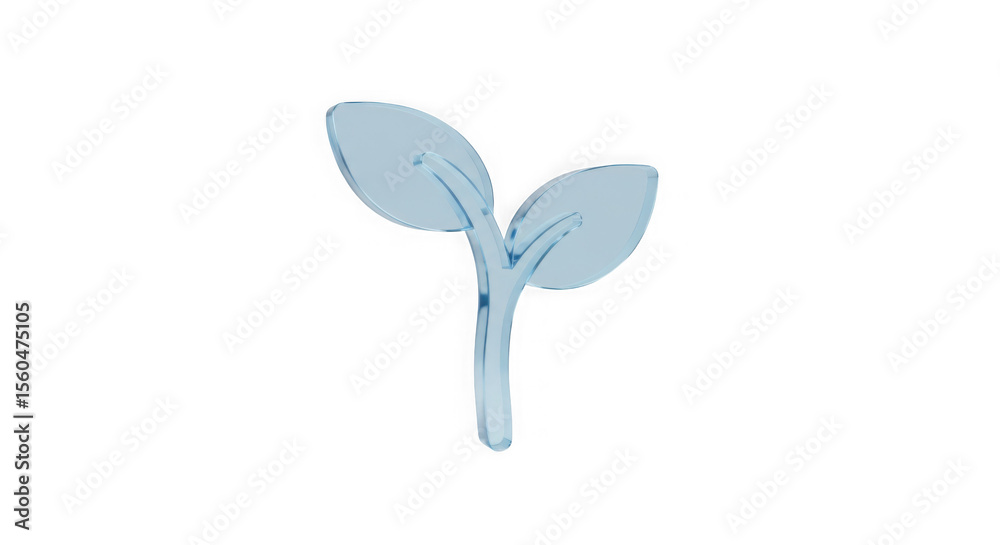 Obraz premium Budding of Growth: A delicate sprout with two translucent leaves, representing the blossoming of potential and the gentle emergence of new life, symbolizing growth, renewal.