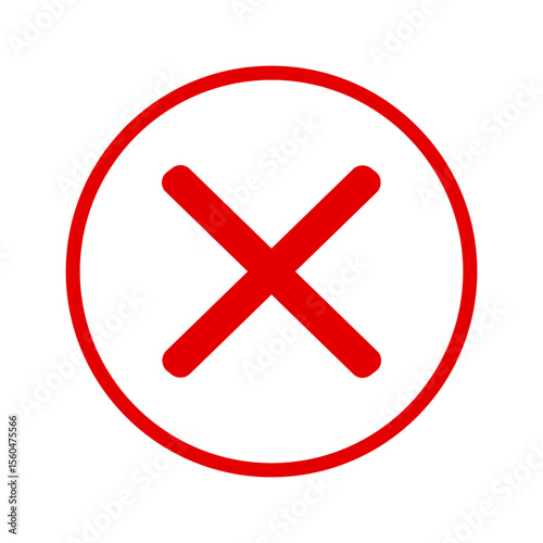 Cross mark icon vector design. Wrong symbol illustration. Incorrect sign. Red wrong sign.